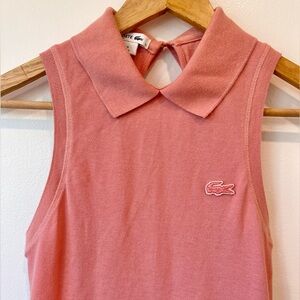 LaCoste Dress tennis sporty cotton pink peach mini preppy